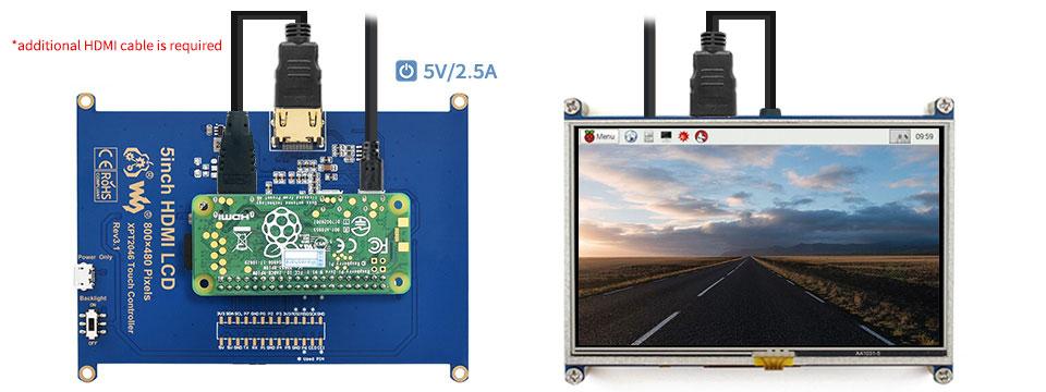 waveshare 5inch HDMI LDC(B)液晶タッチパネル Waveshare 5inch HDMI LCD (H) Capacitive Touch Screen LCD